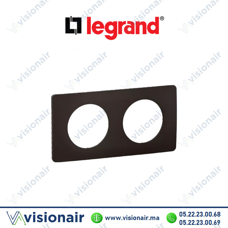 Plaque Legrand Céliane Noir Mat 2 postes CP0102 Casablanca Maroc