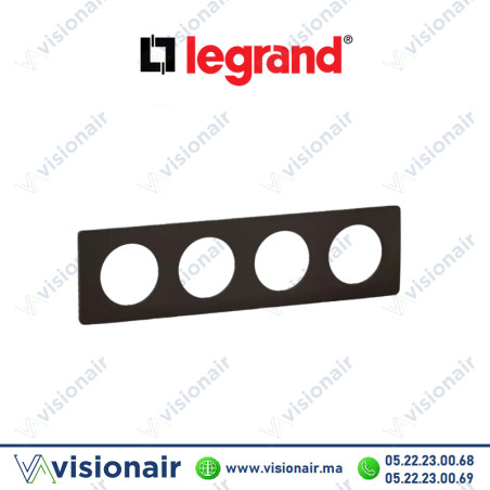 Plaque Legrand Céliane Noir Mat 4 postes CP0104 Casablanca Maroc