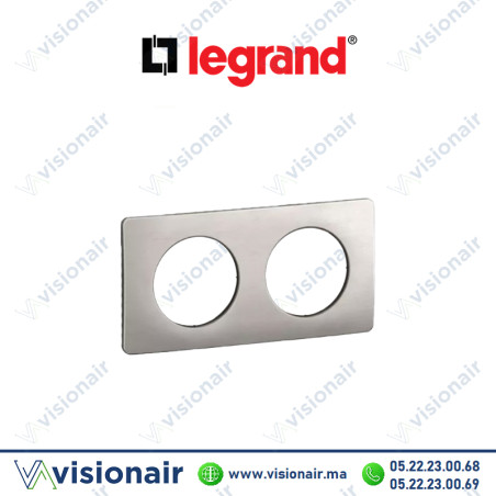 Plaque Legrand Céliane Alu Satiné 2 postes CP1702 Casablanca Maroc