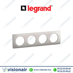 Plaque Legrand Céliane Alu Satiné 4 postes CP1704 Casablanca Maroc