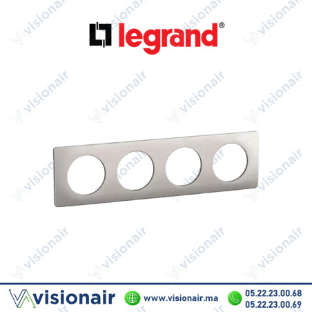 Plaque Legrand Céliane Alu Satiné 4 postes CP1704 Casablanca Maroc