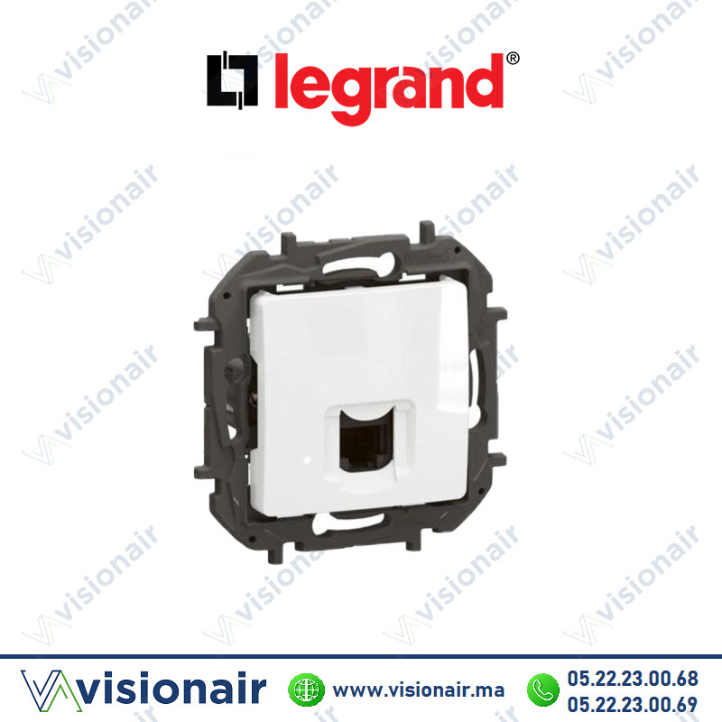 Prise téléphone RJ11 Legrand Niloe Blanc Casablanca Maroc
