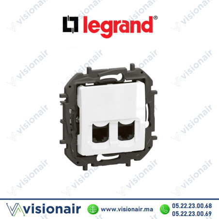 Prise double RJ45 Legrand Niloe Cat6 UTP Blanc Casablanca Maroc