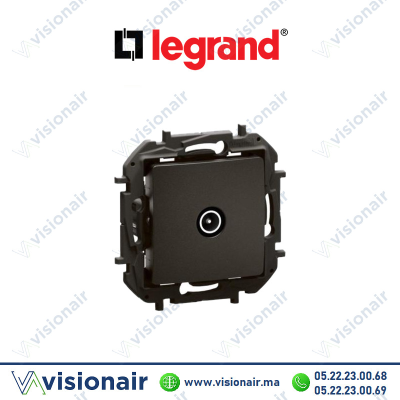 Prise TV Legrand Niloe terminal Noir Casablanca Maroc