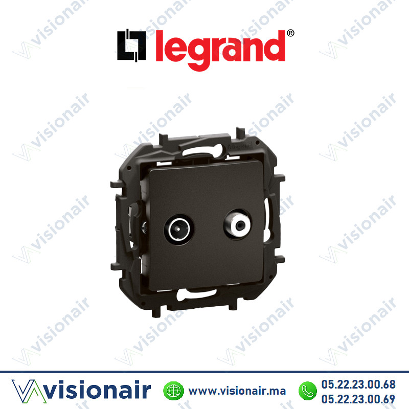 Prise TV-SAT Legrand Niloe Noir Casablanca Maroc