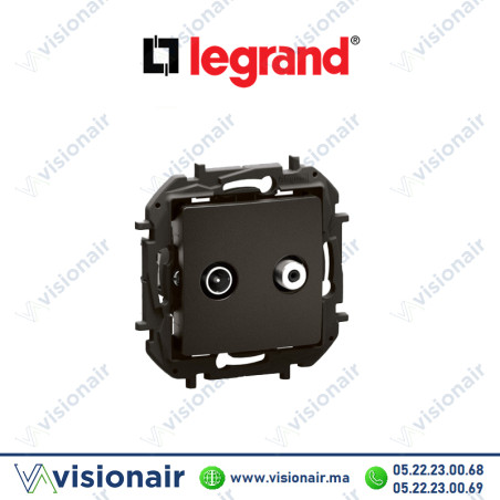 Prise TV-SAT Legrand Niloe Noir Casablanca Maroc