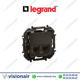 Prise double RJ45 Legrand Niloe Cat6 UTP Noir Casablanca Maroc
