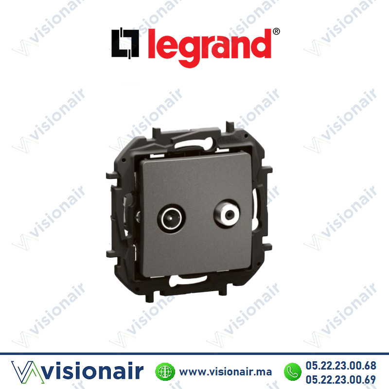 Prise TV-SAT Legrand Niloe Gris Casablanca Maroc