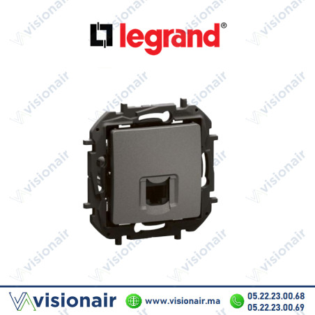 Prise téléphone RJ11 Legrand Niloe Gris Casablanca Maroc