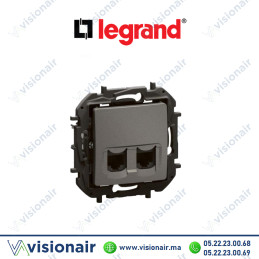 Prise double RJ45 Legrand Niloe Cat6 UTP Gris Casablanca Maroc