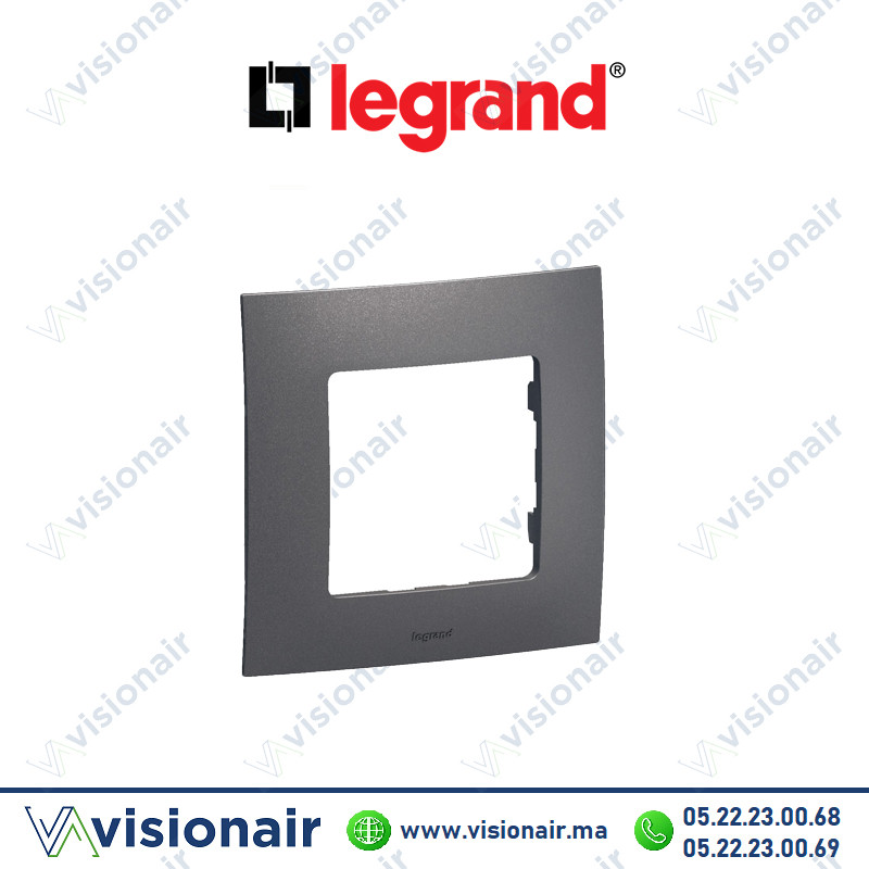 Plaque 1 poste Legrand Niloe Gris Casablanca Maroc