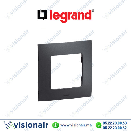 Plaque 1 poste Legrand Niloe Gris foncé Casablanca Maroc