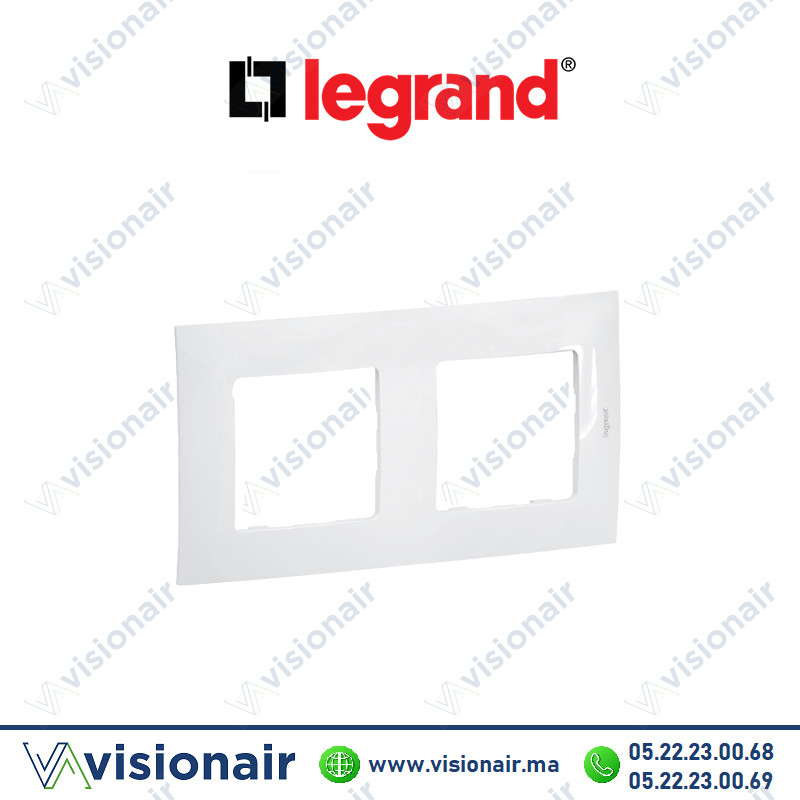 Plaque 2 postes Legrand Niloe Blanc Casablanca Maroc