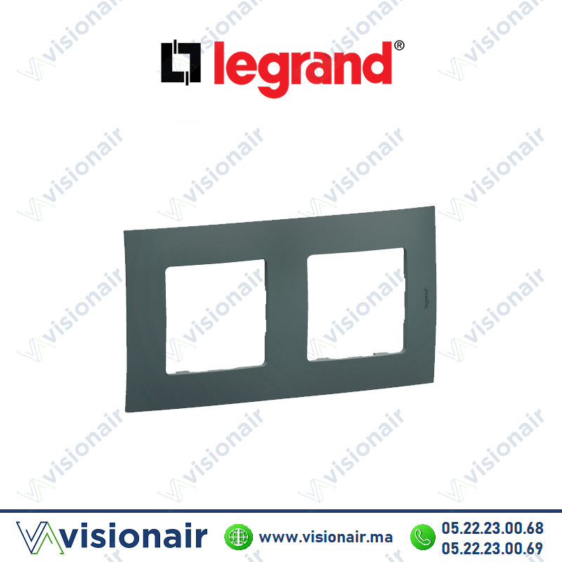 Plaque 2 postes Legrand Niloe Vert Olive Casablanca Maroc