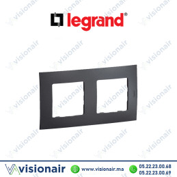 Plaque 2 postes Legrand Niloe Gris foncé Casablanca Maroc