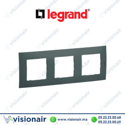 Plaque 3 postes Legrand Niloe Vert Olive Casablanca Maroc