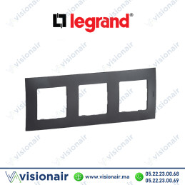 Plaque 3 postes Legrand Niloe Gris foncé Casablanca Maroc