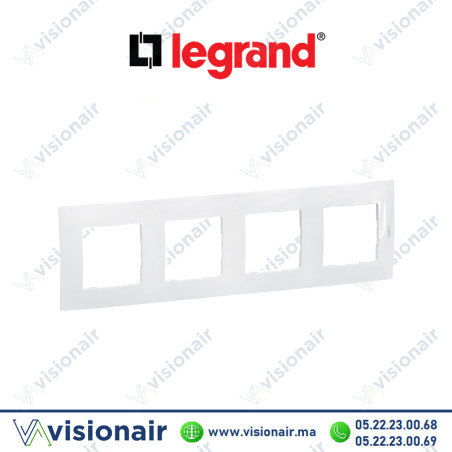 Plaque 4 postes Legrand Niloe Blanc Casablanca Maroc