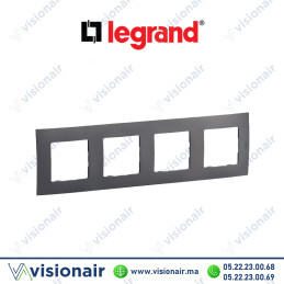 Plaque 4 postes Legrand Niloe Gris Casablanca Maroc