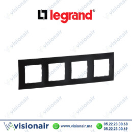 Plaque 4 postes Legrand Niloe Noir Casablanca Maroc