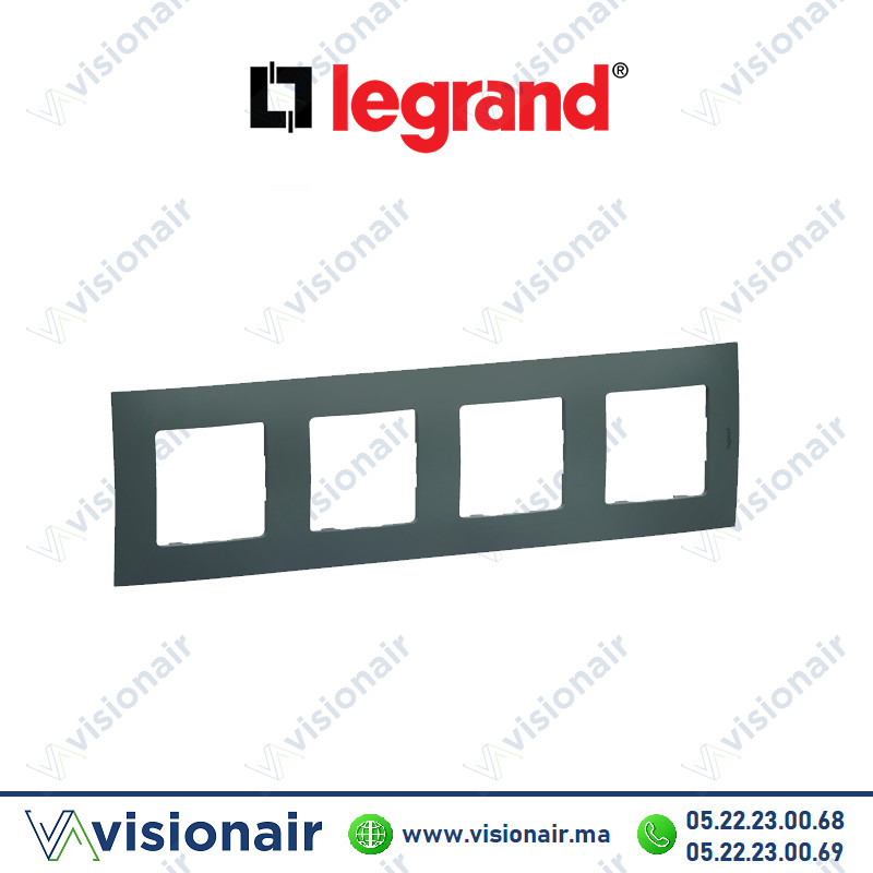 Plaque 4 postes Legrand Niloe Vert Olive Casablanca Maroc