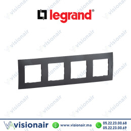 Plaque 4 postes Legrand Niloe Gris foncé Casablanca Maroc