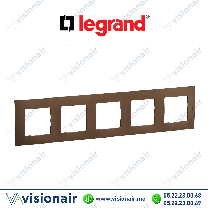 Plaque 5 postes Legrand Niloe Bronze Casablanca Maroc