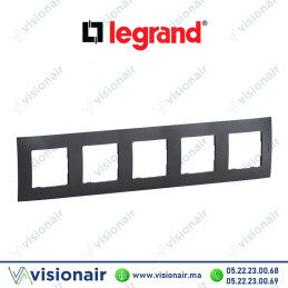 Plaque 5 postes Legrand Niloe Gris foncé Casablanca Maroc