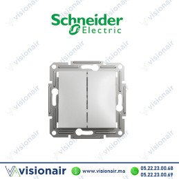 Interrupteur double allumage Schneider Asfora aluminium EPH0300161 Casablanca Maroc