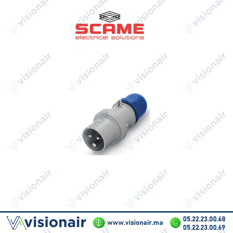 Fiche mobile SCAME 2P+T 32A 200-250V IP44/IP54 Casablanca Maroc