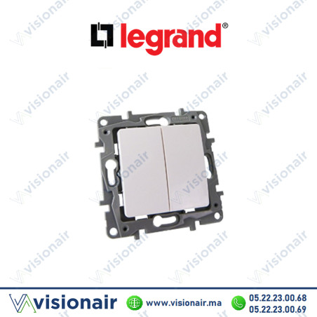 Double va & vient LEGRAND NILOE blanc 764502 Casablanca Maroc