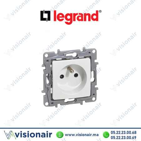 Prise de courant 2P+T LEGRAND NILOE blanc 764527 Casablanca Maroc