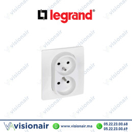 Prise de courant 2P+T double LEGRAND NILOE blanc 764541 Casablanca Maroc