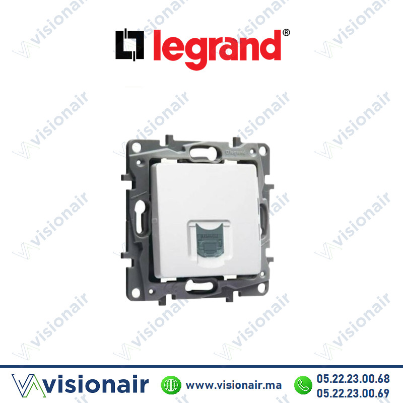 Prise RJ45 CAT6 LEGRAND NILOE blanc 764573 Casablanca Maroc