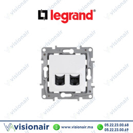 Prise RJ11 + prise RJ45 CAT6 LEGRAND NILOE blanc 764572 Casablanca Maroc