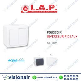 Poussoir inverseur étanche LAP AQUA apparent Blanc 10627BL Casablanca Maroc