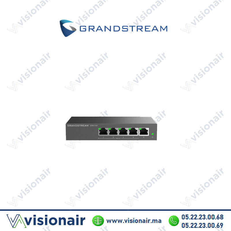 Switch Grandstream 5 ports POE Gigabit GWN7700P Casablanca Maroc