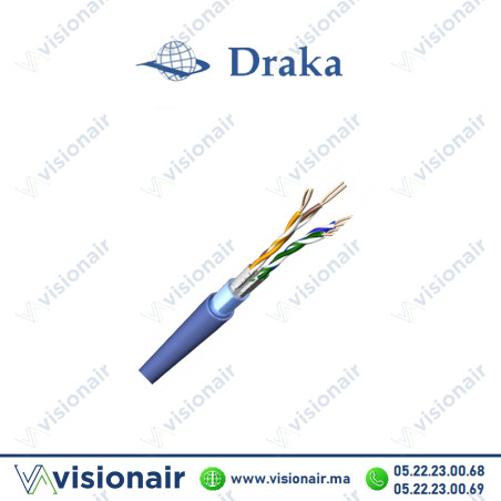 Câble informatique catégorie 6A Draka LSZH F/FTP T500ml Casablanca Maroc