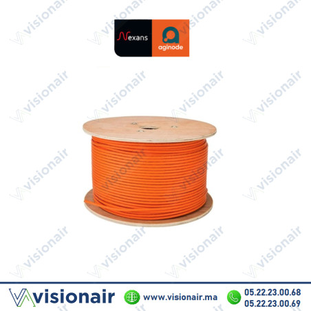 Câble informatique CAT6 Aginode Nexans U/UTP LSZH AWG23 touret 500ml Casablanca Maroc