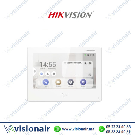 Moniteur vidéophone HIKVISION écran TFT 7" DS-KH9310-WTE1 Casablanca Maroc