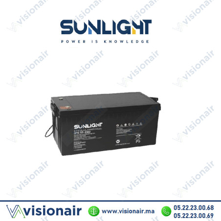 Batterie solaire SUNLIGHT 12V 240AH SPG GEL Casablanca Maroc