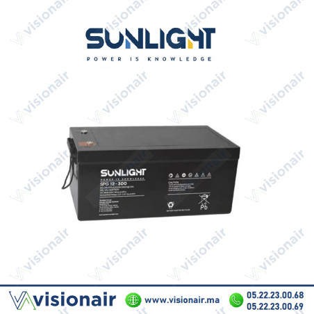 Batterie solaire SUNLIGHT 12V 300AH SPG GEL Casablanca Maroc