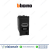 Prise USB avec 2 ports de type A et C 3A 15W 1M BTICINO Living Now Noir BT-K4191AC Casablanca Maroc