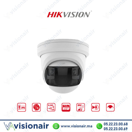 Caméra IP Hikvision 8MP AcuSense dôme fixe panoramique DS-2CD2383G2P-LISU/S Casablanca Maroc