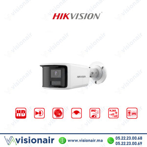 Caméra IP Hikvision 8MP AcuSense bullet fixe panoramique DS-2CD2T83G2P-LISU/S Casablanca Maroc