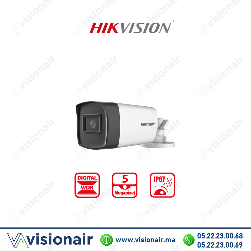 Caméra HIKVISION Bullet 5MP Turbo HD DS-2CE17H0T-IT5F Casablanca Maroc