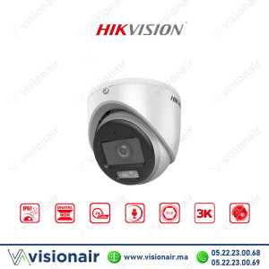 Caméra Hikvision ColorVu 3K 5MP Turret avec Microphone DS-2CE70KF0T-LMFS Casablanca Maroc