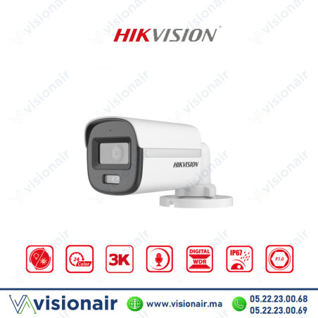 Caméra Hikvision 3K ColorVu Smart Hybrid Light DS-2CE10KF0T-LFS Casablanca Maroc