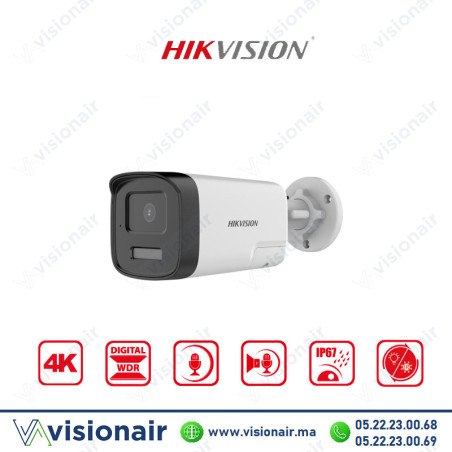 Caméra Hikvision Bullet 4K 8MP AcuSense DS-2CE17U0T-LTS Casablanca Maroc