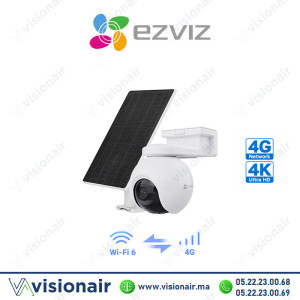 Caméra 4G & Wi-Fi EZVIZ EB8 Pro 4G 4K avec panneau CS-EB8-R200-1M8W4GA Casablanca Maroc